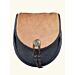 Black Leather Camel Brown Bovine Fur Semi Dress Sporran