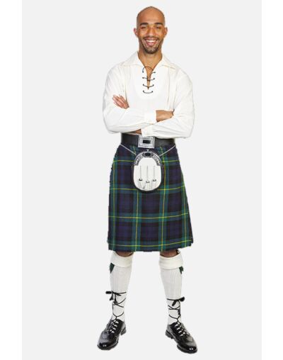 White Jacobite Ghillie Casual Kilt Outfit